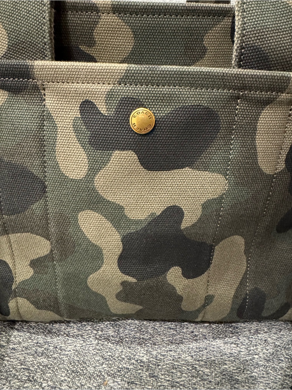 Coach Camo Mini Tote in Green and Black - Picture 5 of 8